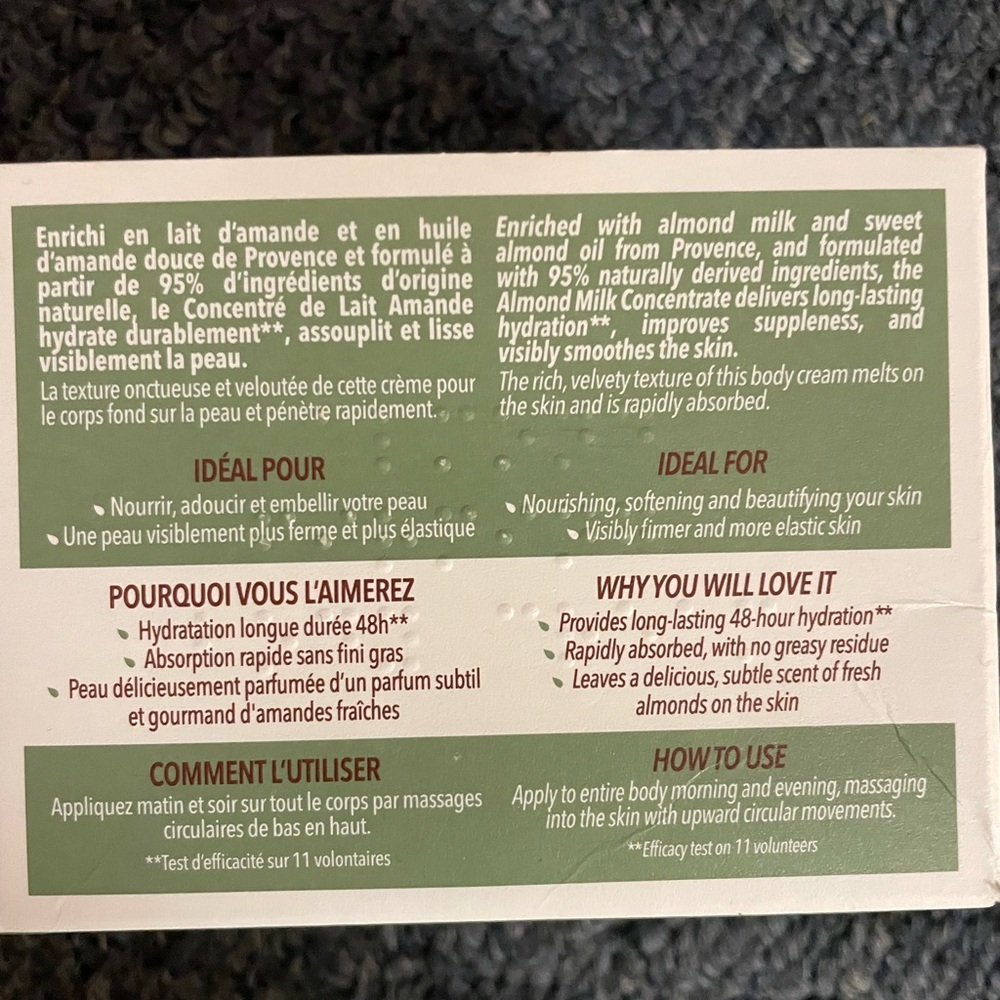 LOCCITANE ALMOND MILK CONCENTRATE BODY CREAM - Picture 4 of 4